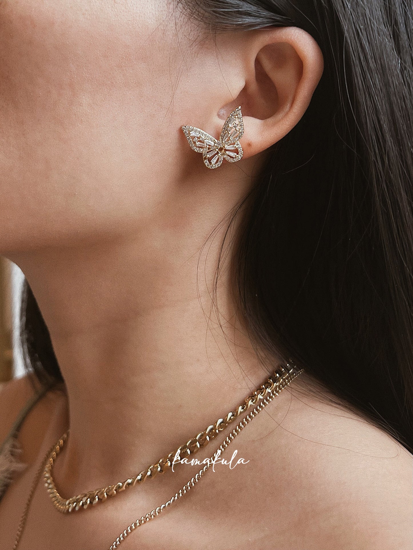 Butterfly Pave Stud Earrings