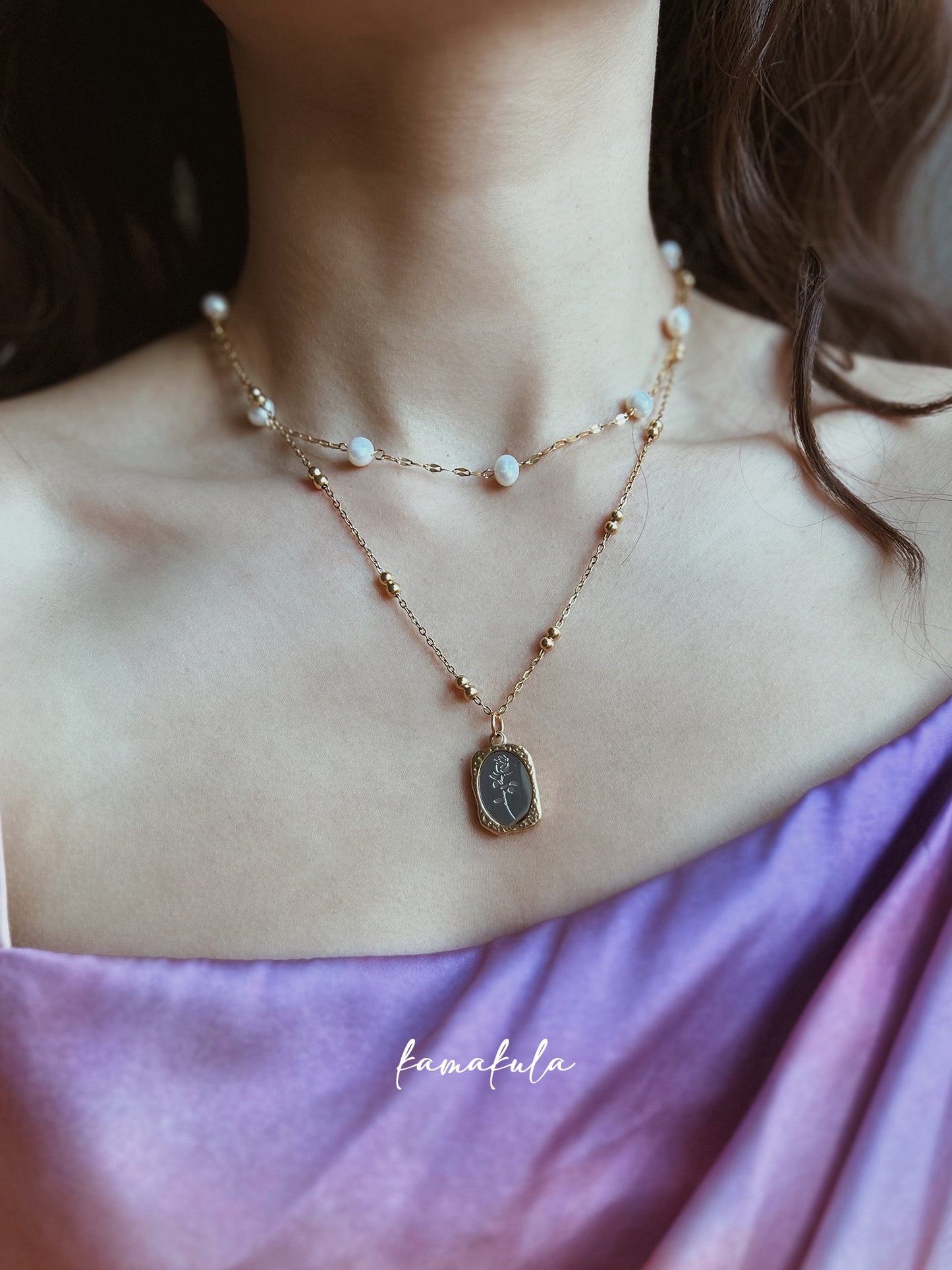 Classic Pearl Station Necklace