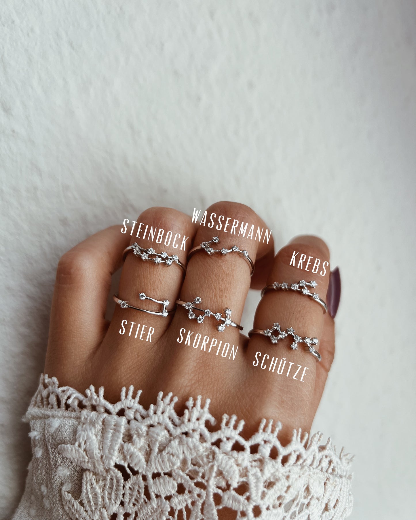 Zodiac Constellation Ring 925 Silver