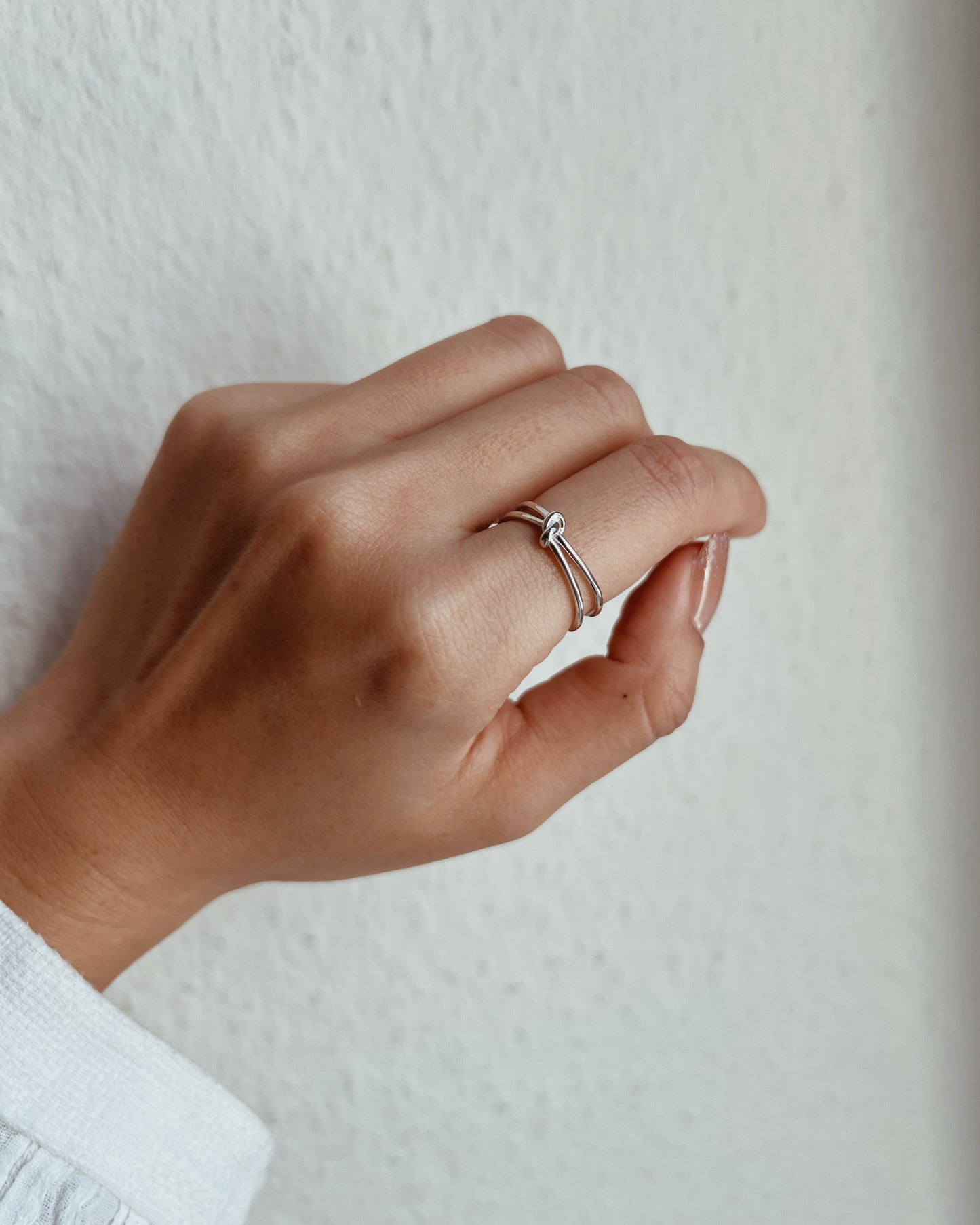 Open Love Knot Ring 925 Silver