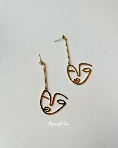 Abstract Face Dangle Earrings