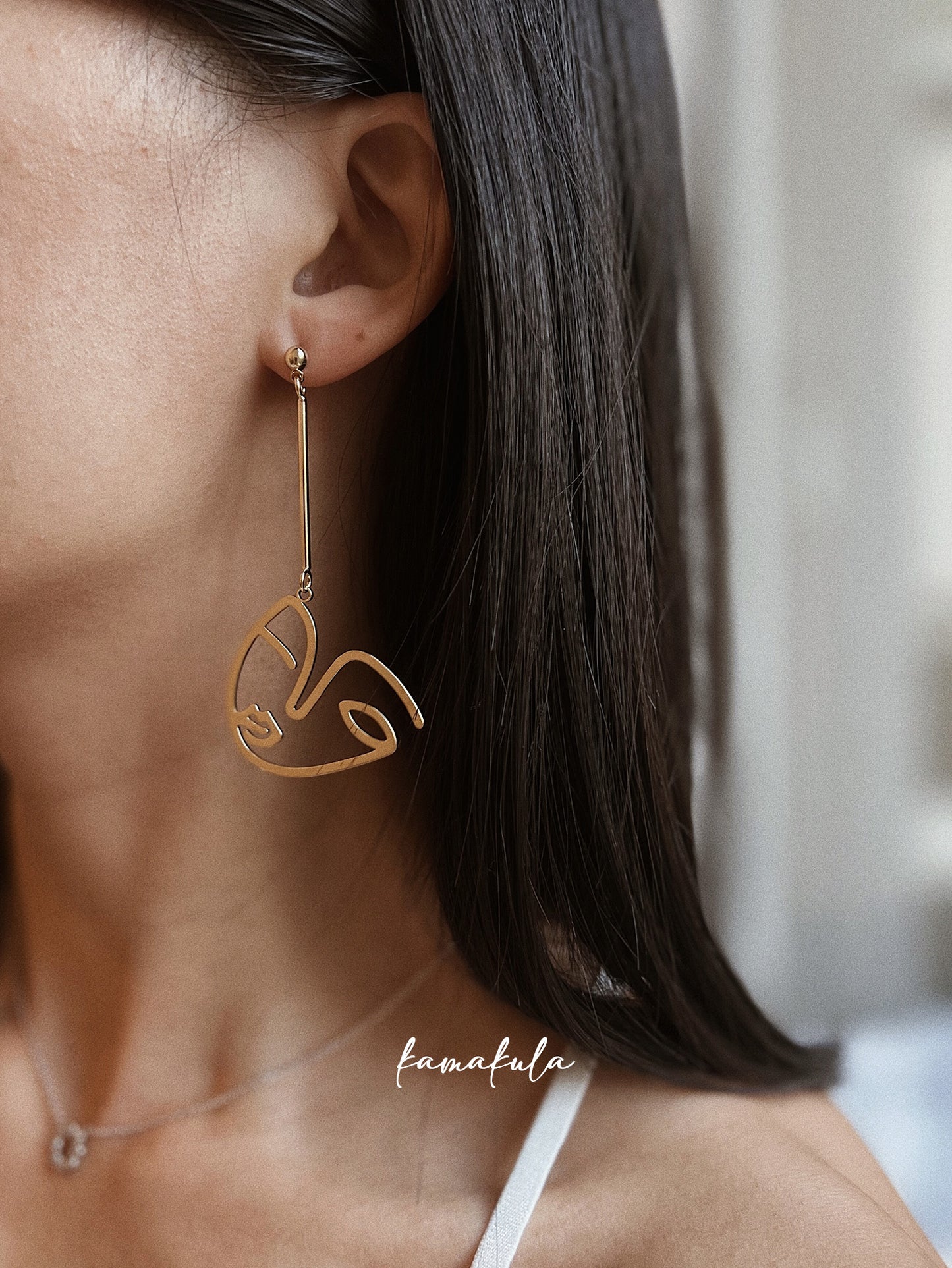 Abstract Face Dangle Earrings