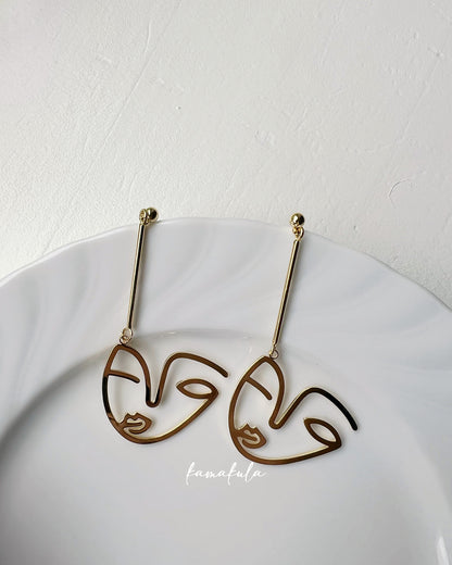 Abstract Face Dangle Earrings