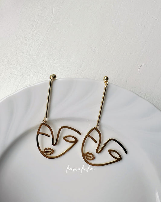 Abstract Face Dangle Earrings