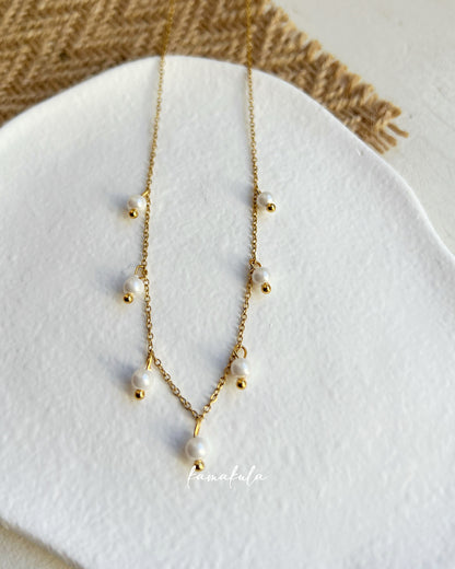 Tiny Pearl Charm Necklace