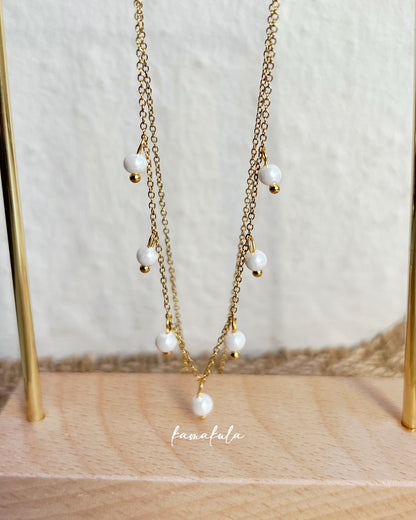 Tiny Pearl Charm Necklace