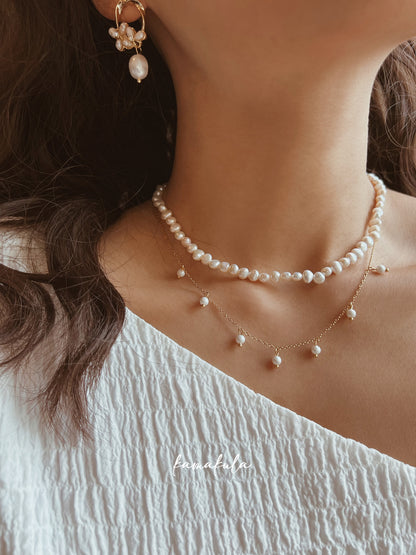 Tiny Pearl Charm Necklace