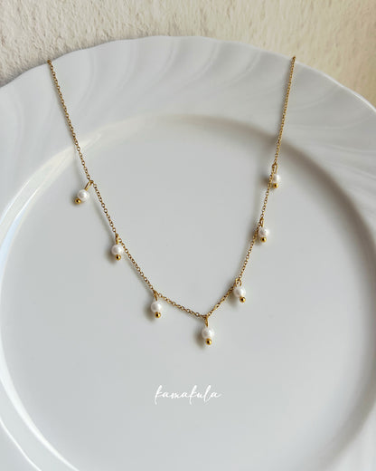 Tiny Pearl Charm Necklace