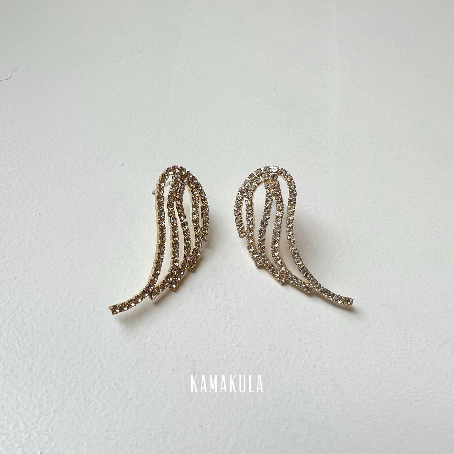 Angel Wings Pave Earrings