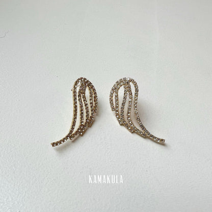 Angel Wings Pave Earrings