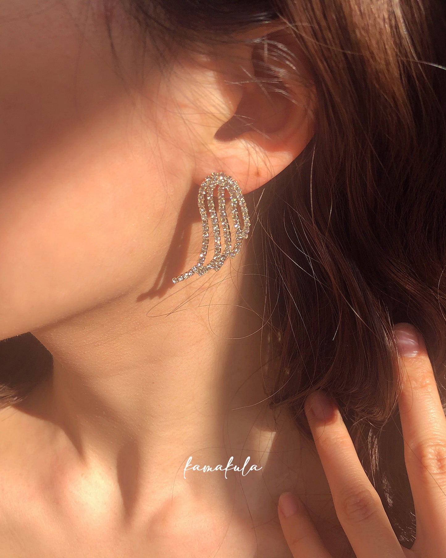 Angel Wings Pave Earrings