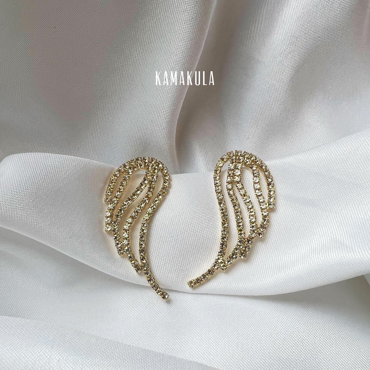 Angel Wings Pave Earrings