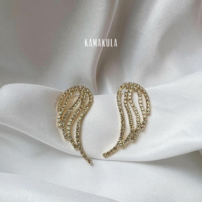 Angel Wings Pave Earrings
