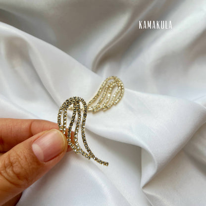 Angel Wings Pave Earrings