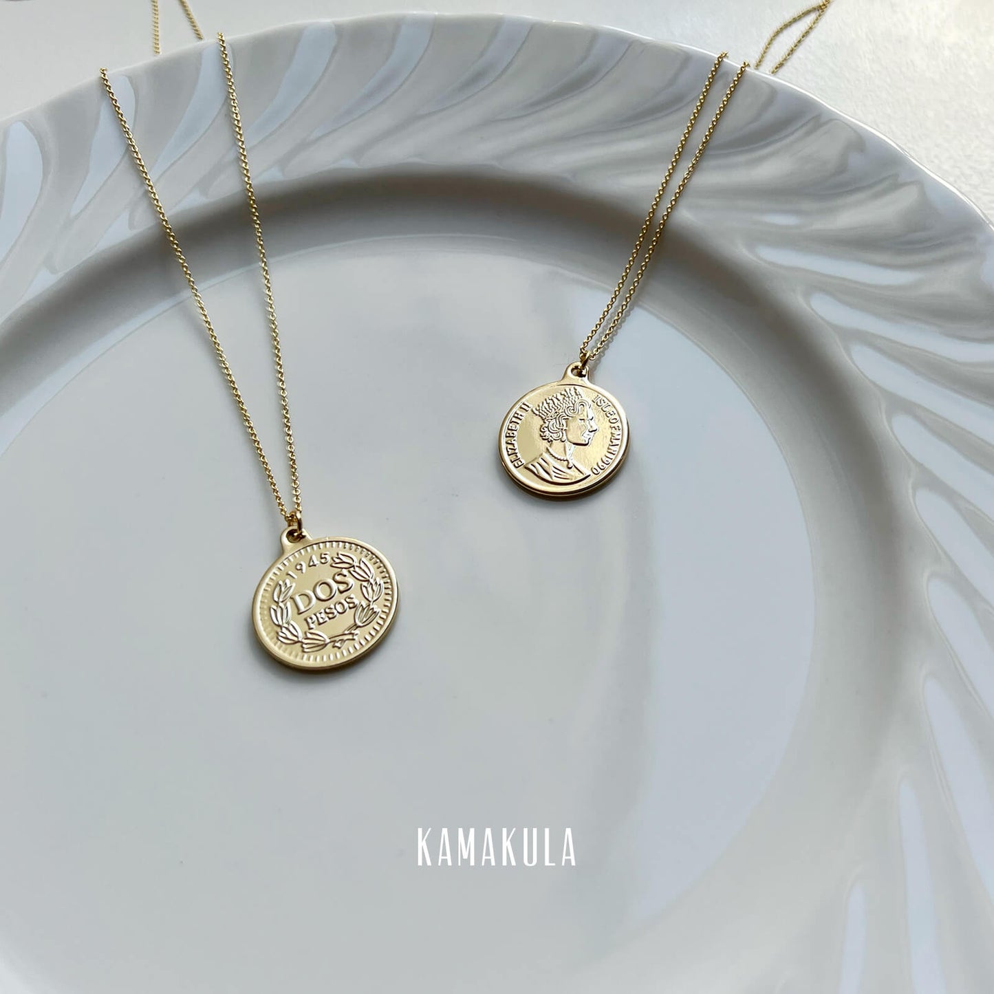 Dual Faced Coin Pendant Necklace