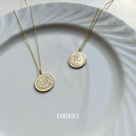 Dual Faced Coin Pendant Necklace