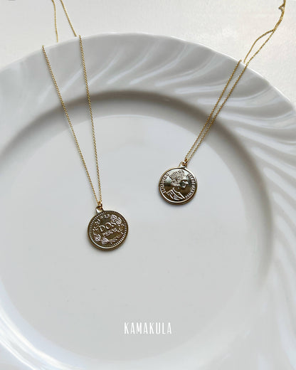 Dual Faced Coin Pendant Necklace