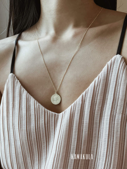 Dual Faced Coin Pendant Necklace