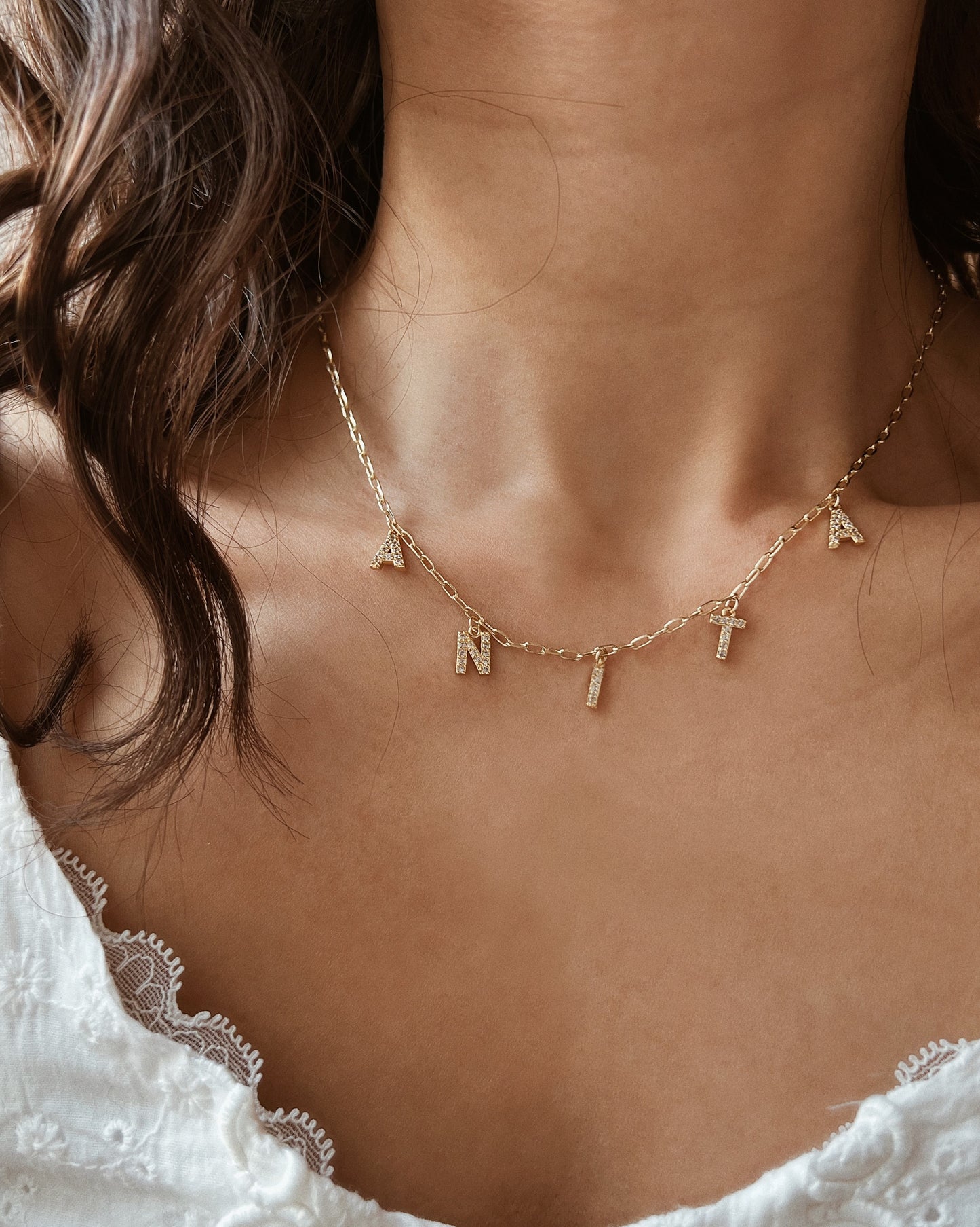 Personalized Charm Letter Name Necklace