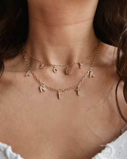 Personalized Charm Letter Name Necklace