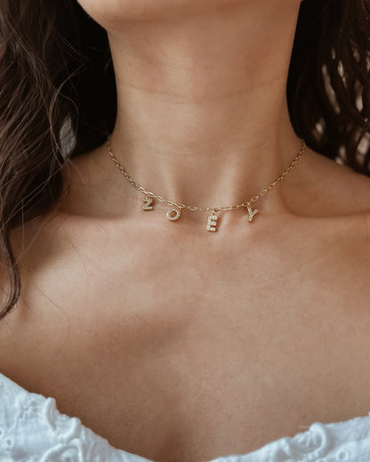 Personalized Charm Letter Name Necklace