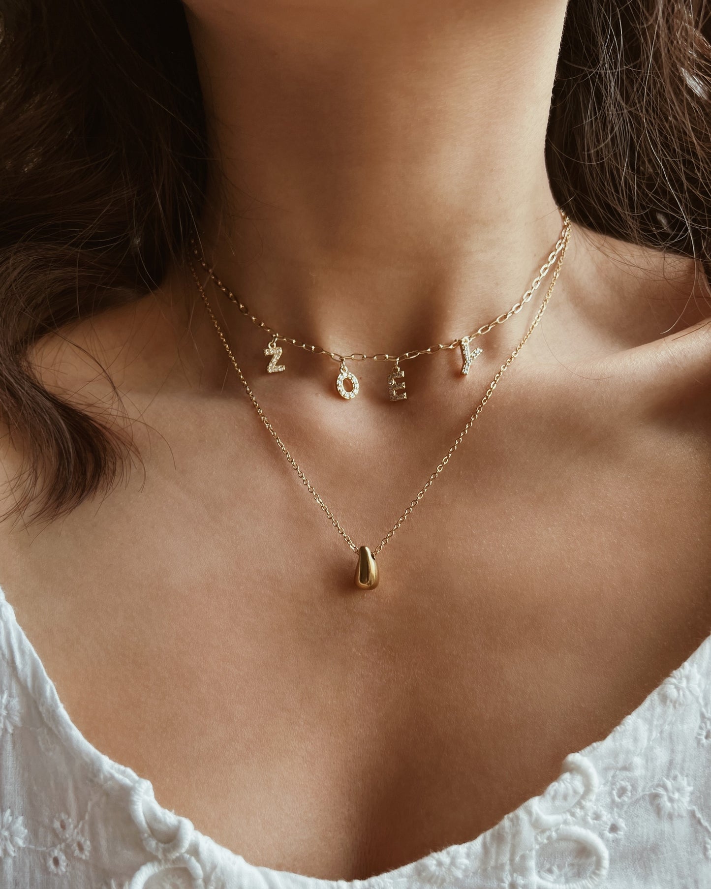 Personalized Charm Letter Name Necklace