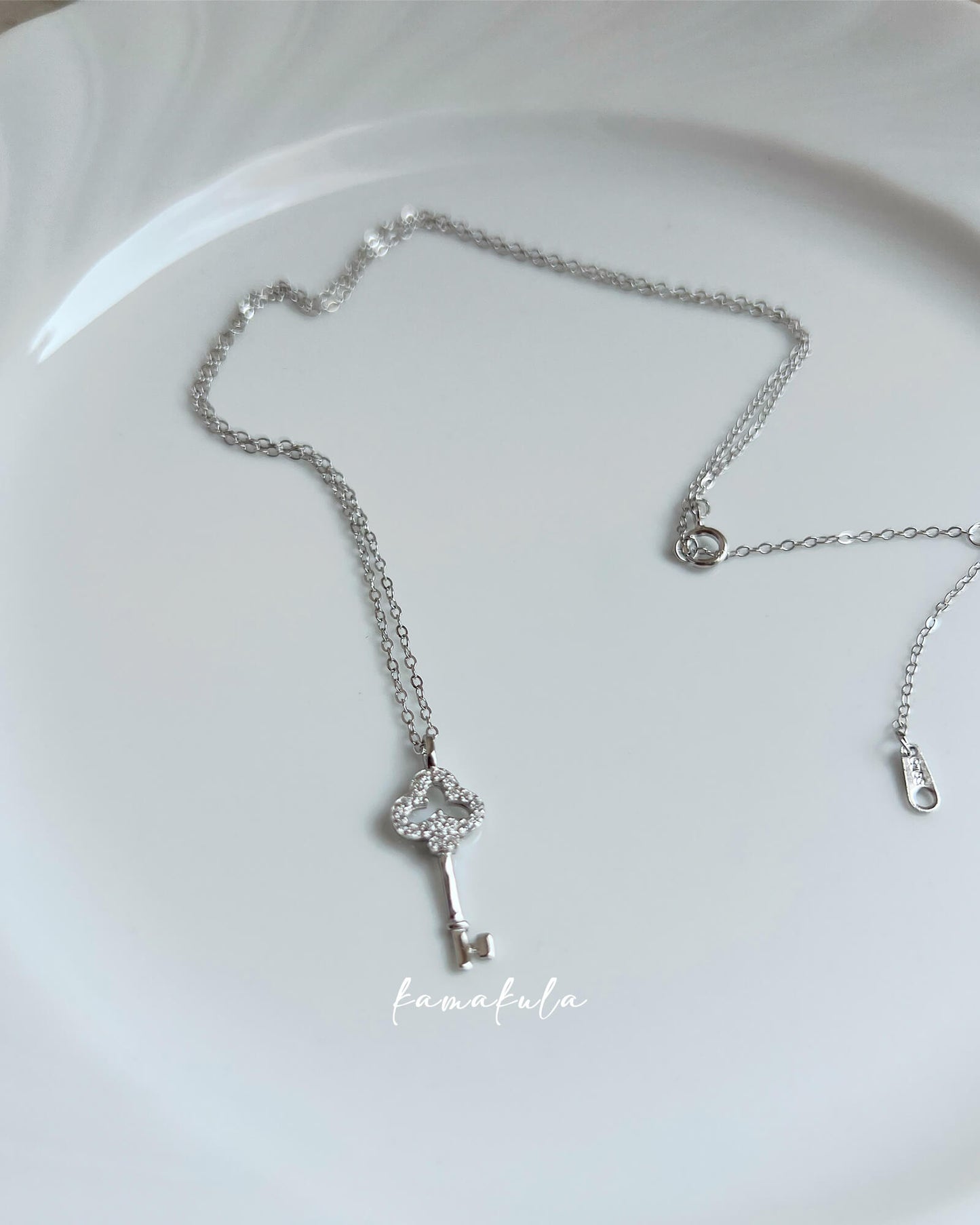 925 Silver Key Pendant Necklace