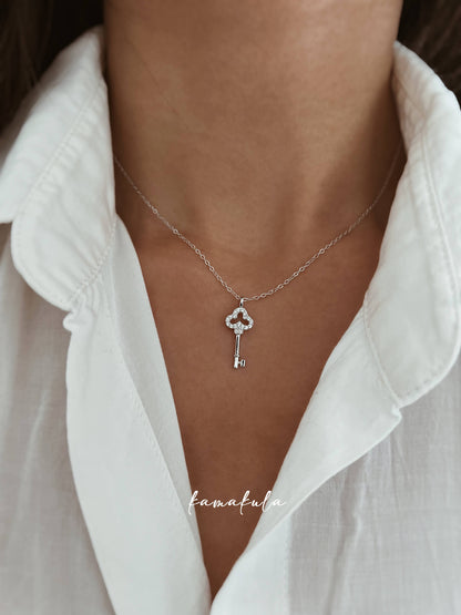 925 Silver Key Pendant Necklace