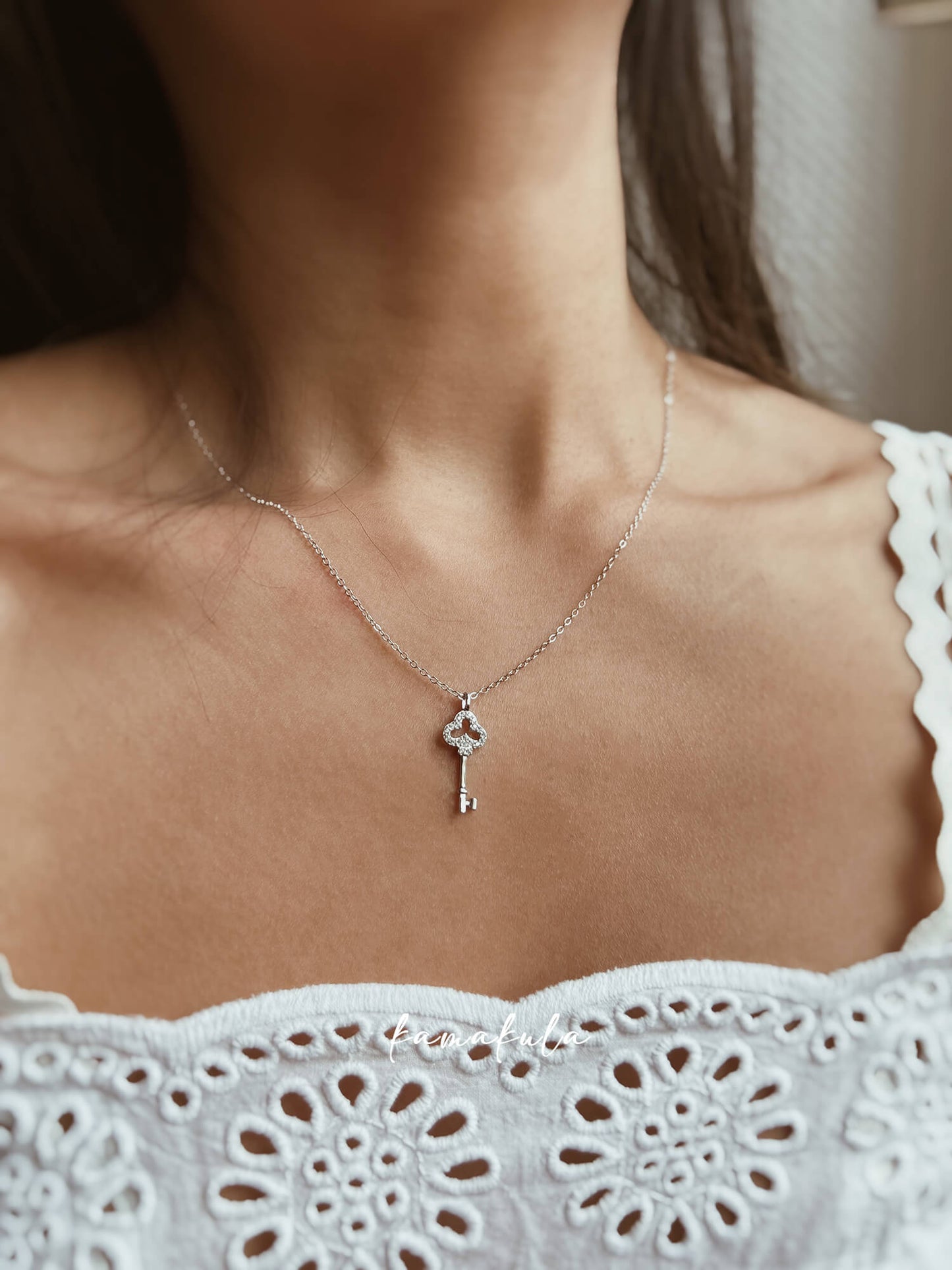 925 Silver Key Pendant Necklace