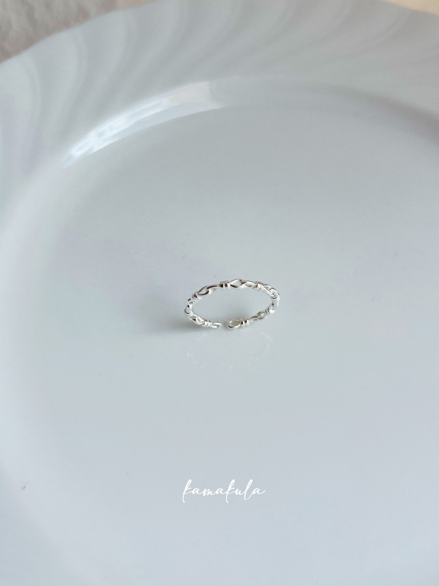 925 Silver Knotted Cord Pattern Ring