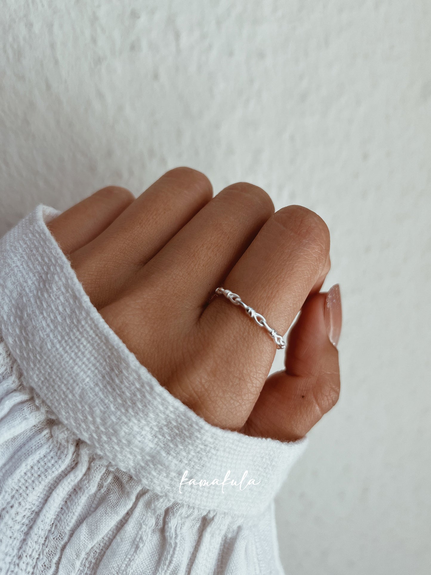 925 Silver Knotted Cord Pattern Ring
