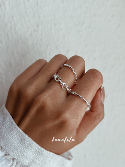 925 Silver Knotted Cord Pattern Ring