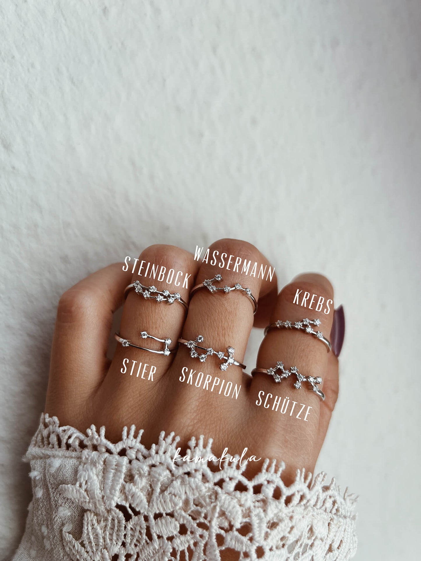 925 Silver Zodiac Constellation Ring