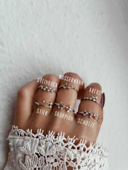 925 Silver Zodiac Constellation Ring