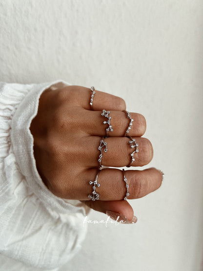 925 Silver Zodiac Constellation Ring