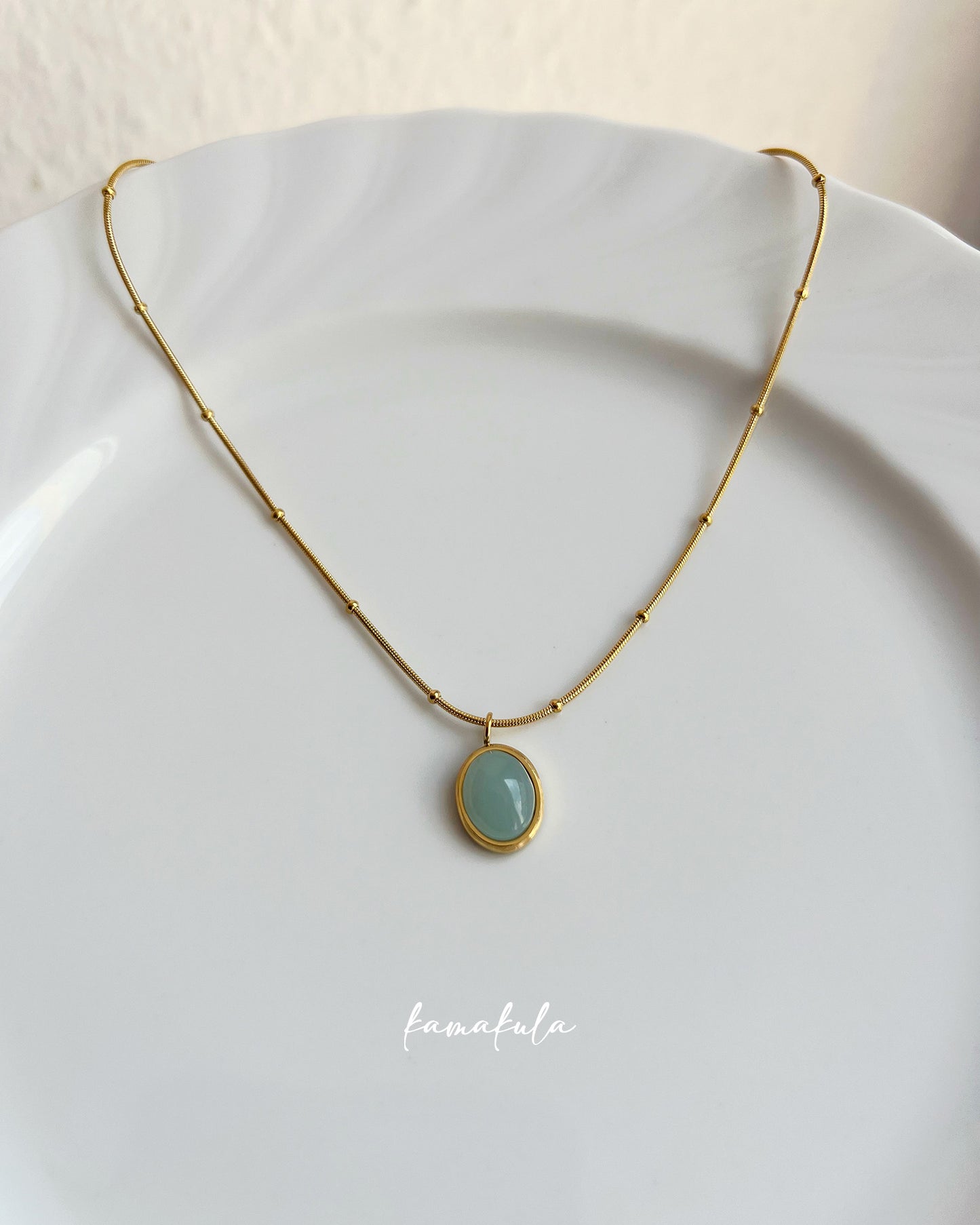 Aqua Pendant Necklace