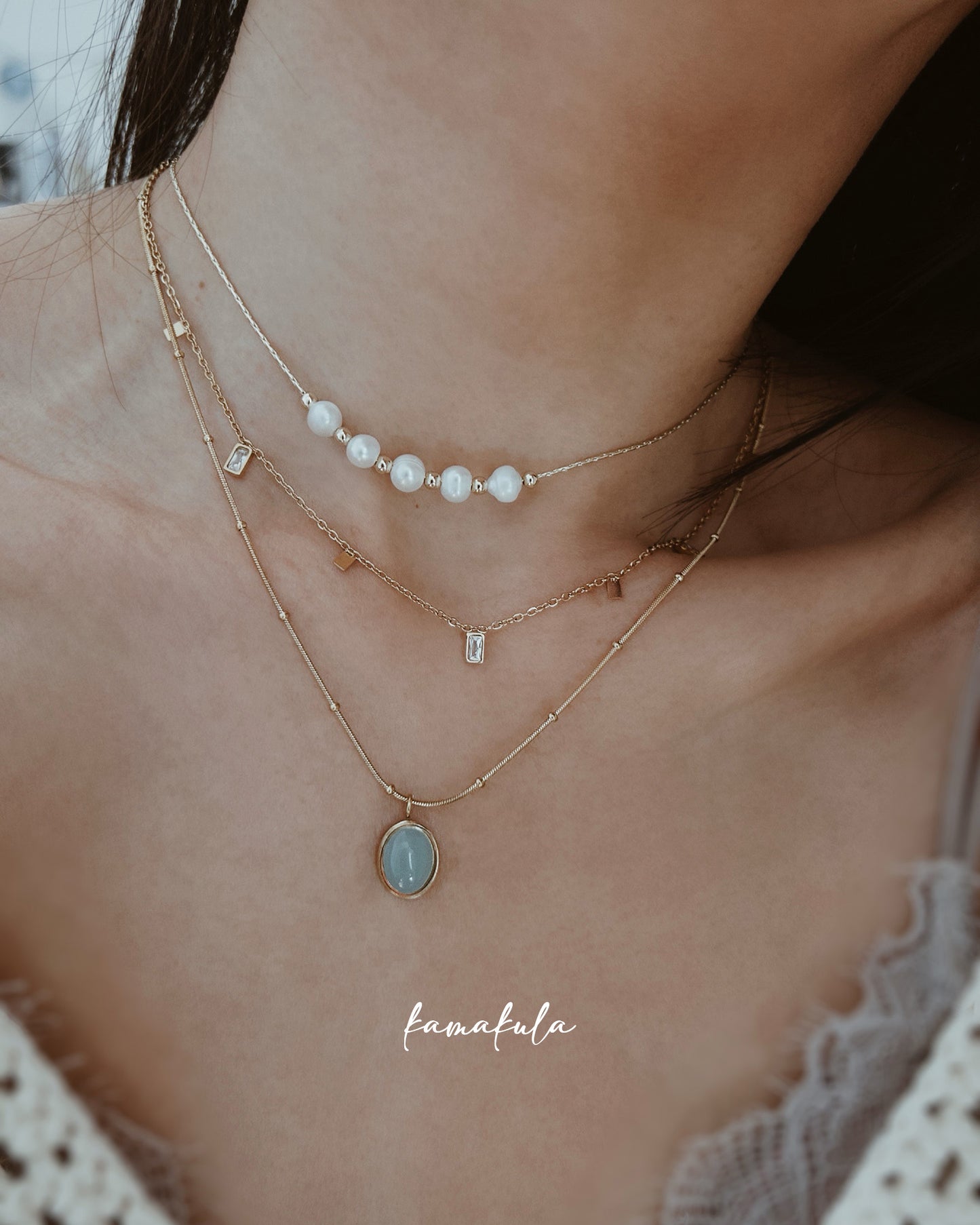 Aqua Pendant Necklace