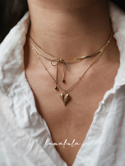 Gold Heart Pendant Necklace