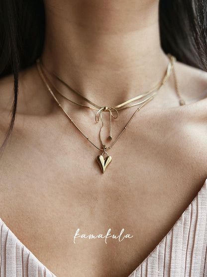 Gold Heart Pendant Necklace