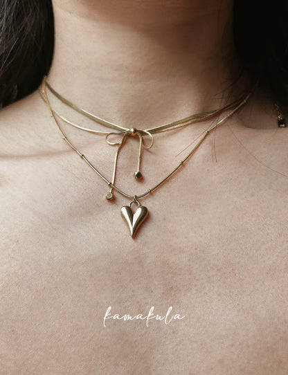 Gold Heart Pendant Necklace