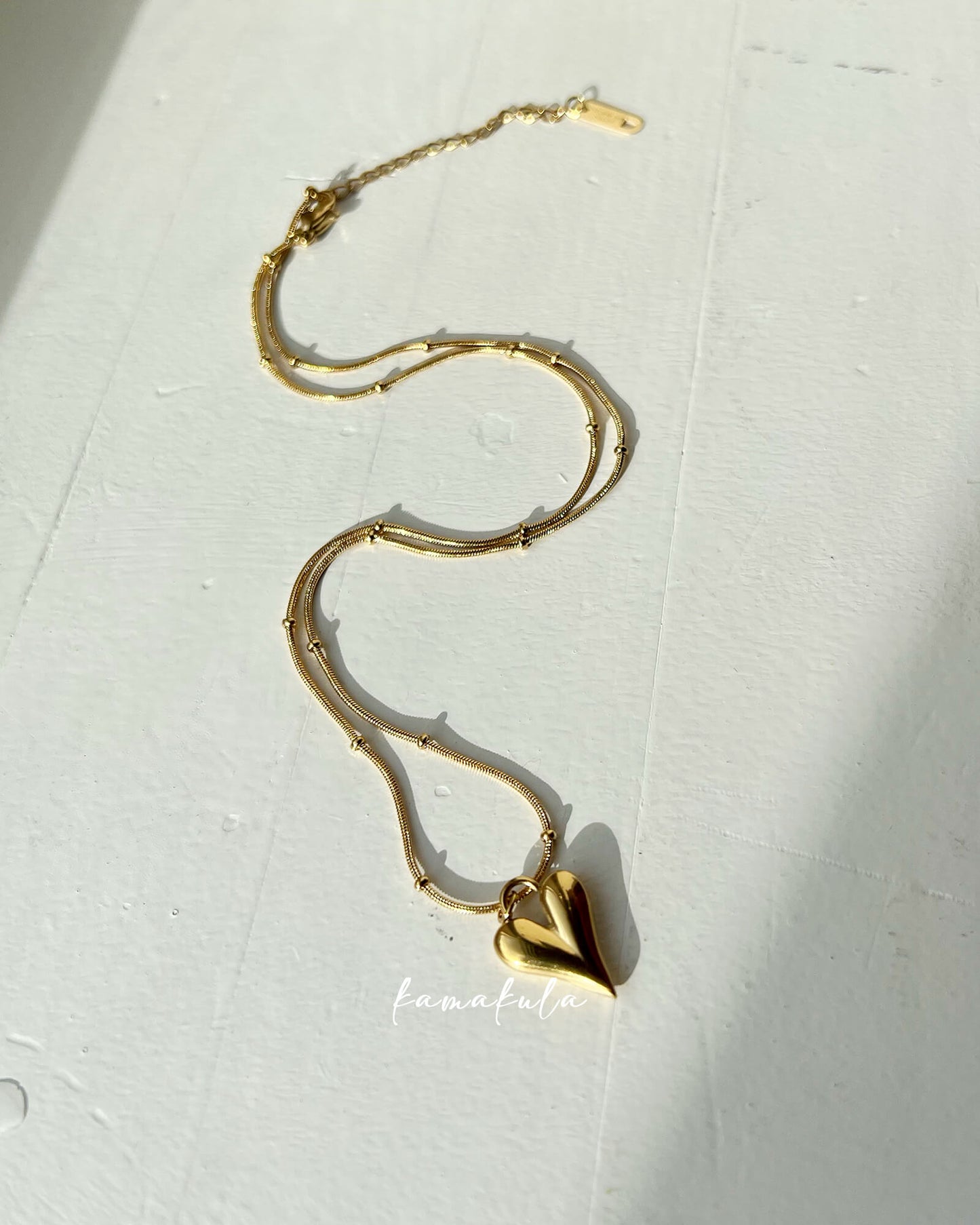 Gold Heart Pendant Necklace