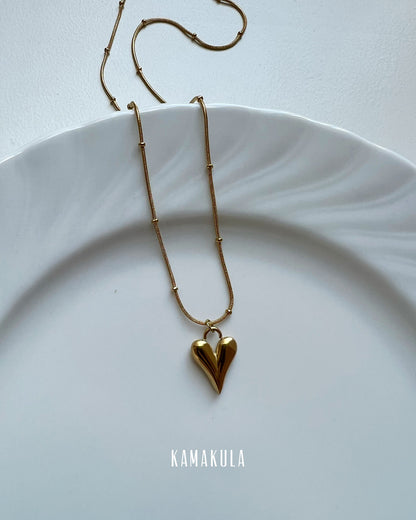 Gold Heart Pendant Necklace