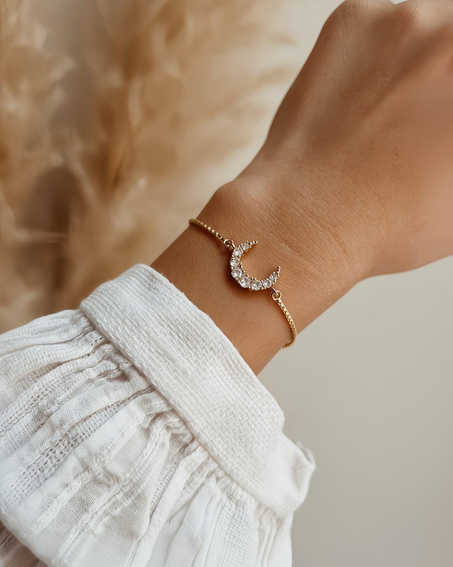 Crescent Moon Slider Bracelet