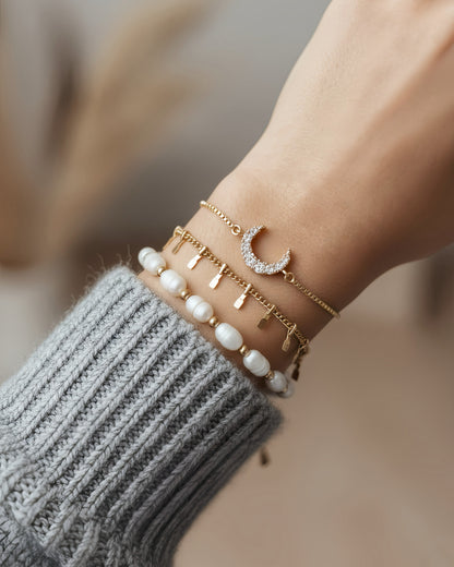 Crescent Moon Slider Bracelet