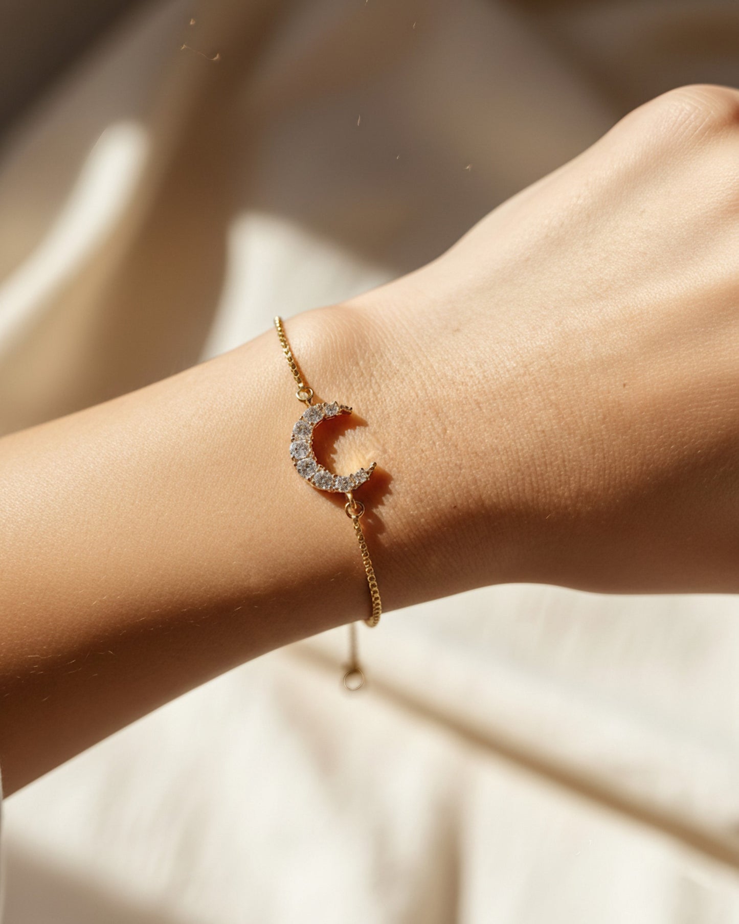 Crescent Moon Slider Bracelet