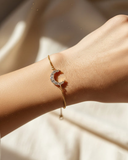 Crescent Moon Slider Bracelet