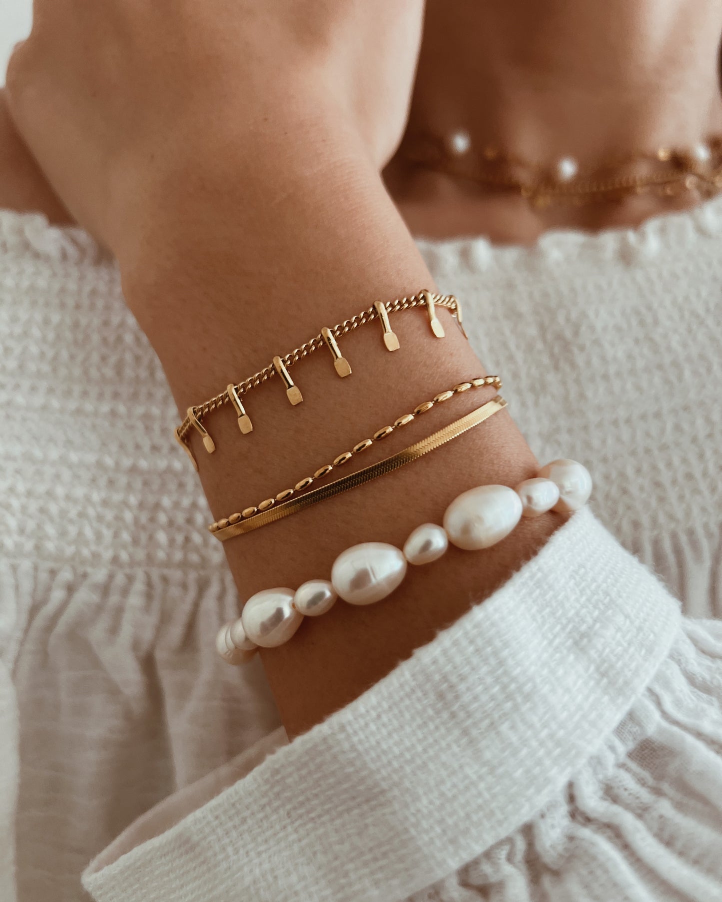 Soft Asymmetry Freshwater Pearl Bracelet