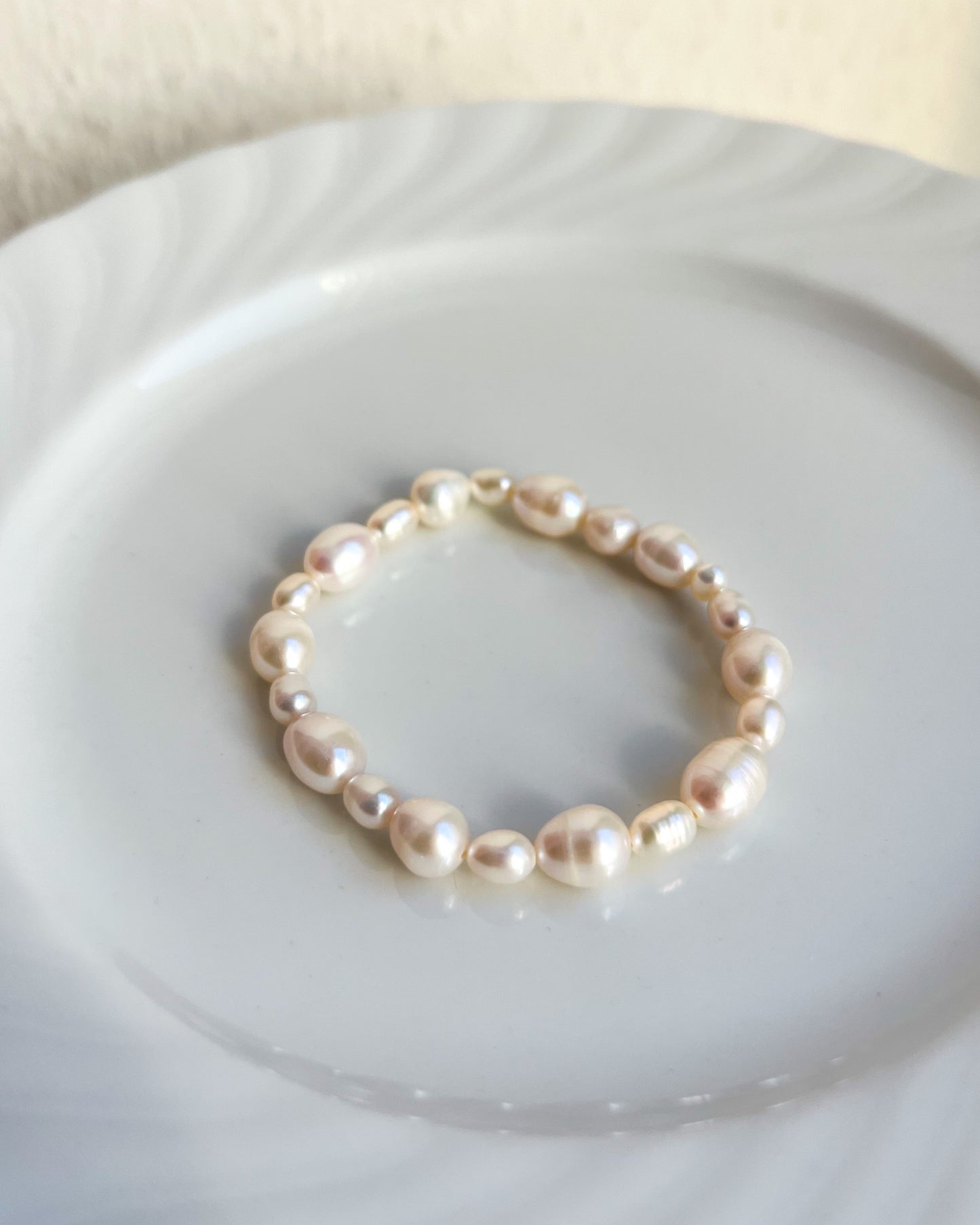 Soft Asymmetry Freshwater Pearl Bracelet
