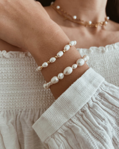 Soft Asymmetry Freshwater Pearl Bracelet