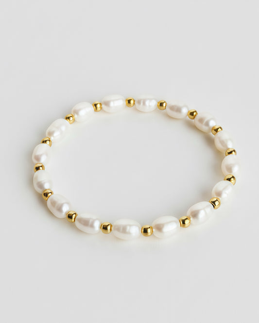 Vergoldetes Süßwasserperlenarmband